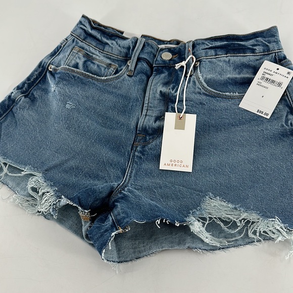 Good American Indigo433 Good 90s Shorts 0 - Picture 4 of 13